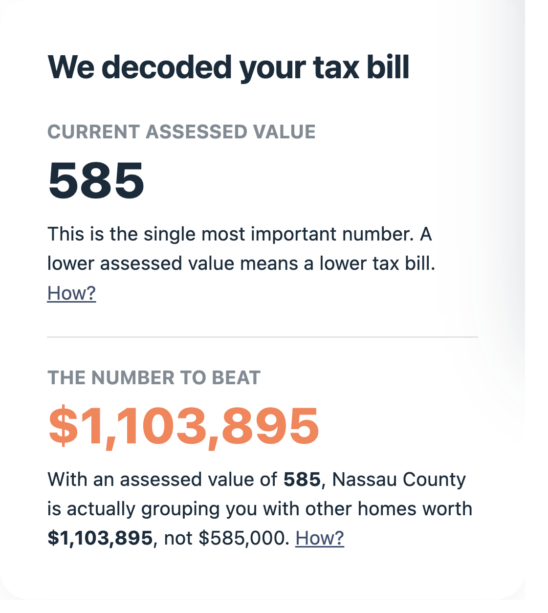 Decodes your tax bill